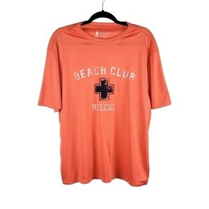 Lanesboro Men's Orange Short Sleeve T-Shirt Beach Club Rescue Graphic Size L